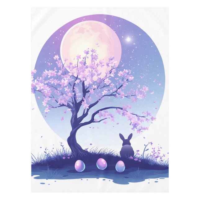 Lunar Bunny Night Tablecloth (Front)