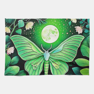 Lunar Butterfly Bloom Design Kitchen Towel