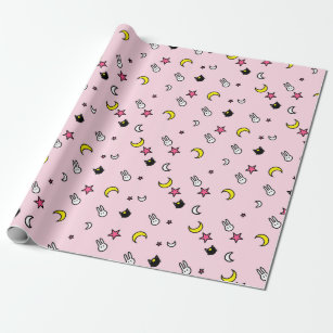 Lunar Cat Bunny Star Wrapping Paper