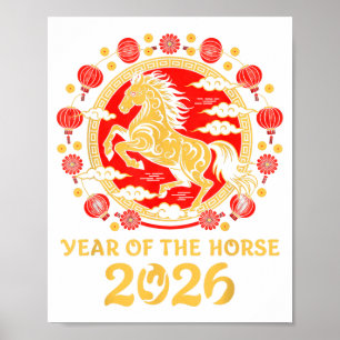 Lunar Chinese New Year 2026 Year Of The Horse Zodi Poster
