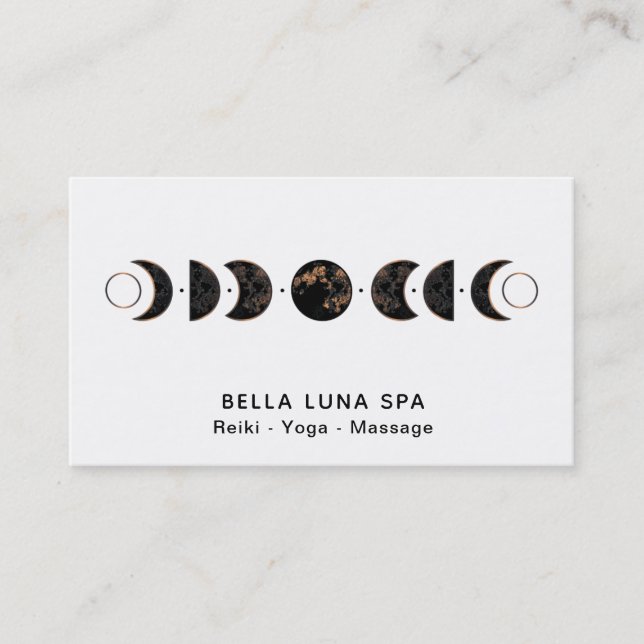 *~* Lunar Cosmos Moon Phases Universe Shaman Business Card (Front)
