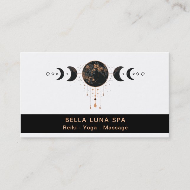 *~* Lunar Cosmos Shaman Moon Phases Universe Business Card (Front)