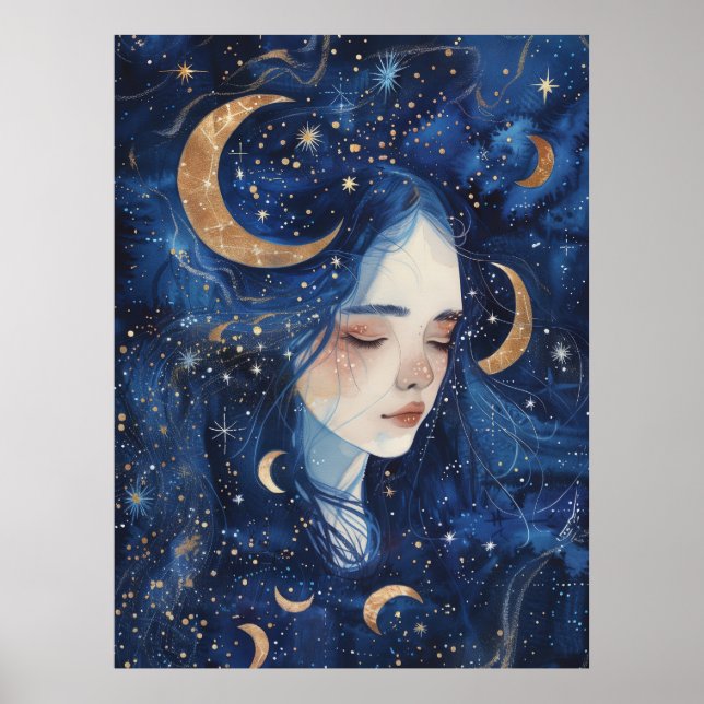 Lunar Dreamscape Spiral Poster (Front)