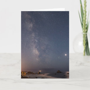 Lunar Eclipse & Milky Way   Bandon Beach Oregon Card
