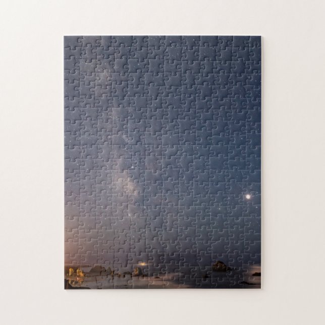 Lunar Eclipse & Milky Way | Bandon Beach Oregon Jigsaw Puzzle (Vertical)