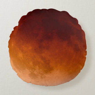 lunar eclipse Orange Mond Moon Round Pillow