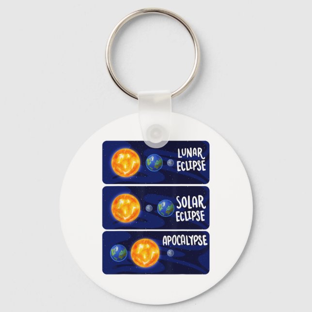 Lunar Eclipse Solar Apocalypse Astrology Science M Keychain (Front)