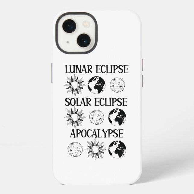 Lunar Eclipse Solar Eclipse Apocalypse Funny Space iPhone Case (Back)