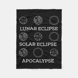 Lunar Eclipse Solar Eclipse Apocalypse Illustratio Fleece Blanket