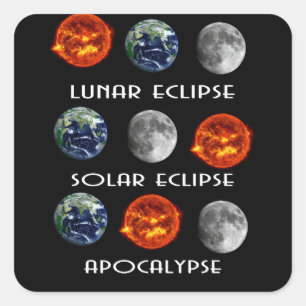 Lunar Eclipse Solar Eclipse Apocalypse Square Sticker