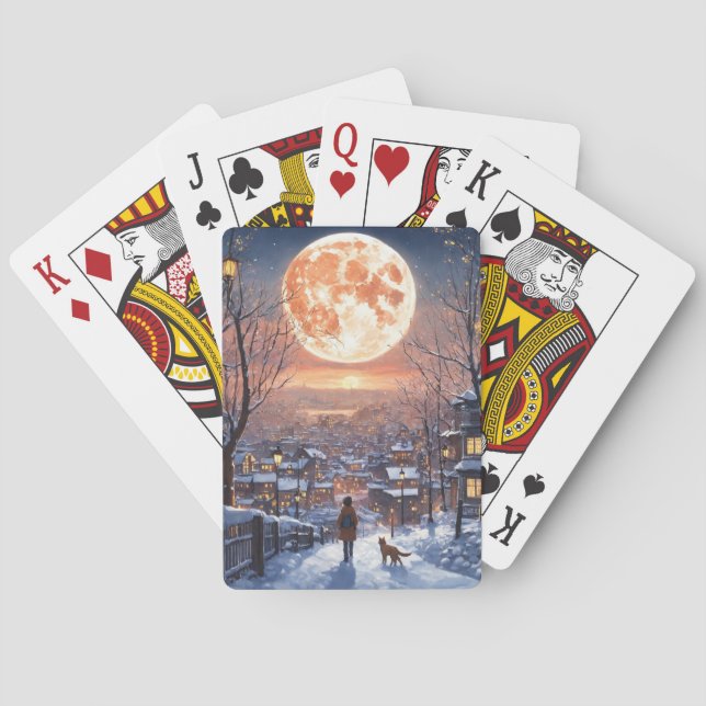 "Lunar Elegance: Moonlit Playing Cards" Cards (Back)