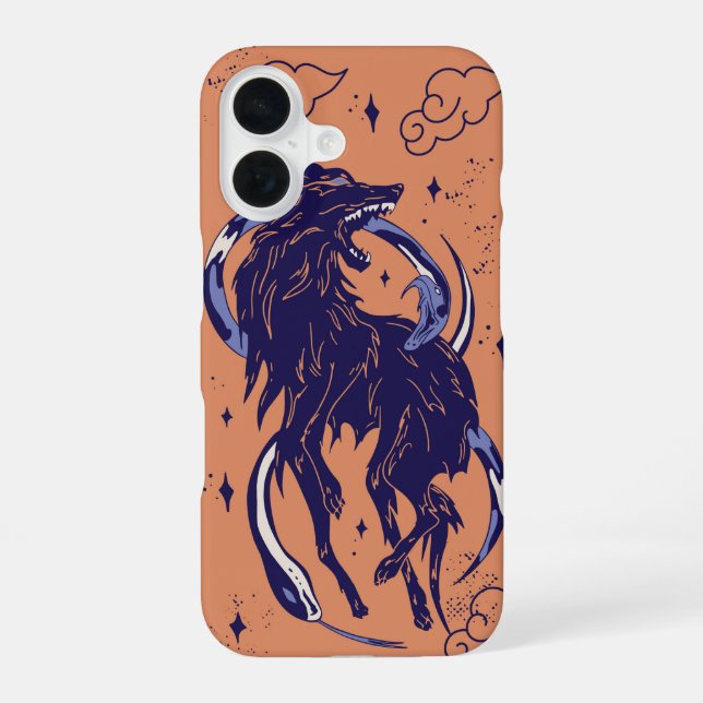 Lunar Fang – Serpent Wolf iPhone 16 Case (Back)