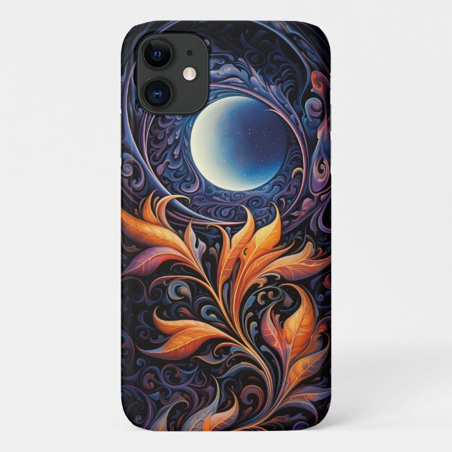 Lunar Fervour: Swirling Nebula Phone Case (Back)