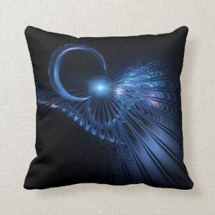 "Lunar Flight" - Abstract Geometric Lunar Art Throw Pillow