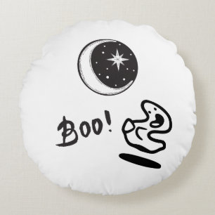 Lunar Ghost Boo Round Pillow