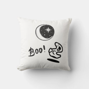 Lunar Ghost Boo Throw Pillow