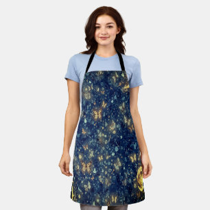 Lunar Glow Celestial Moon & Butterflies Cooking Apron