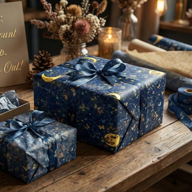 Lunar Glow Celestial Moon  Wrapping Paper (Creator Uploaded)