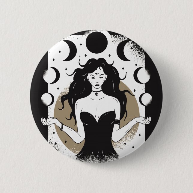 Lunar Goddess 2 Inch Round Button (Front)