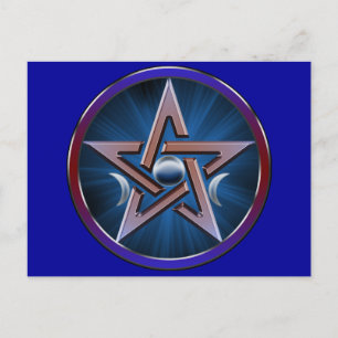 Lunar Goddess Pentagram Postcard