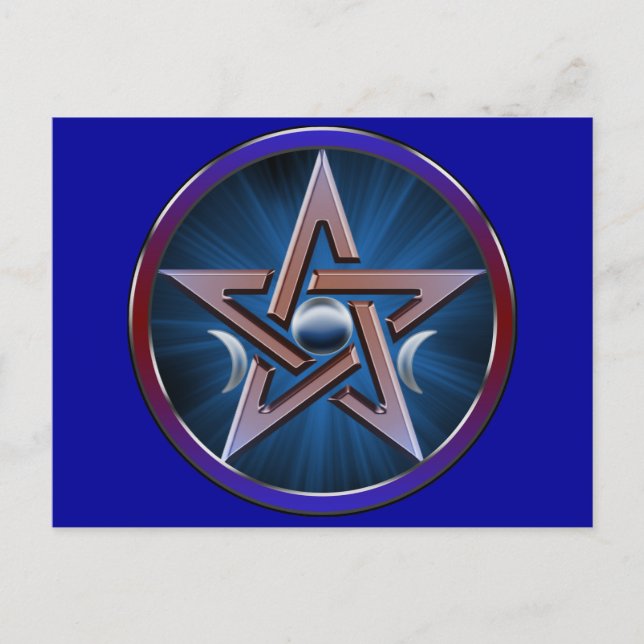 Lunar Goddess Pentagram Postcard (Front)