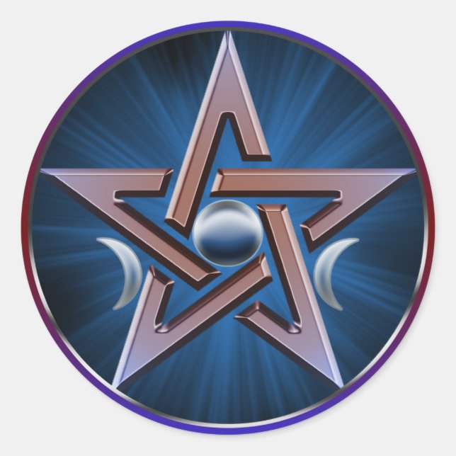 Lunar Goddess Pentagram Sticker (Front)