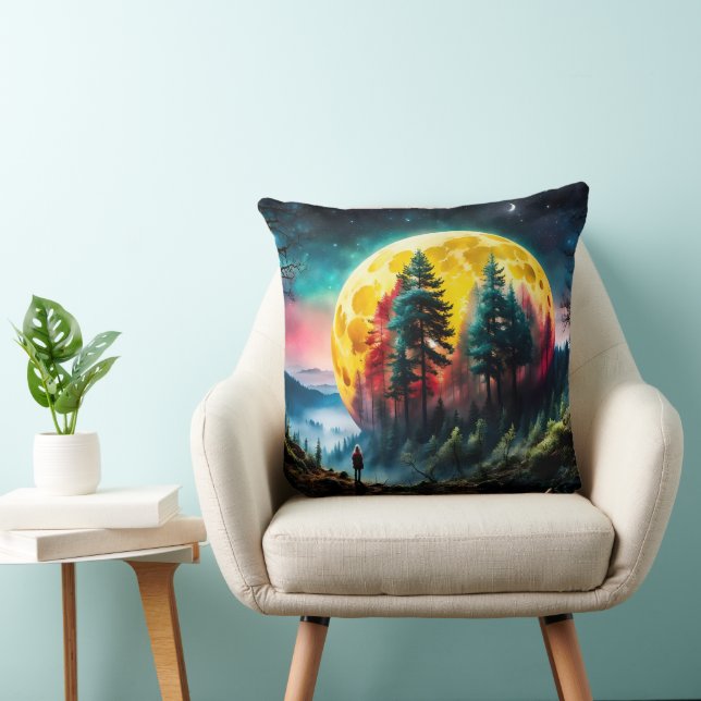 Lunar Landing, the Setting Moon Throw Pillow (Chair)