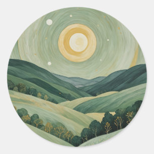 Lunar Lullaby Classic Round Sticker