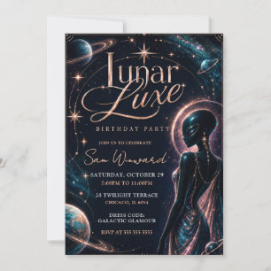 Lunar Luxe 21st Birthday Party Invitation