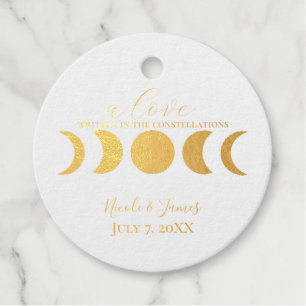 Lunar Luxe Black & Cream Moon Phase Wedding  Favour Tags