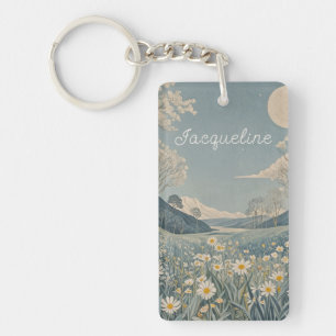 Lunar Meadow Personalised  Keychain
