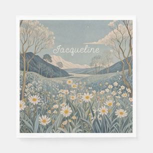 Lunar Meadow Personalised  Napkin