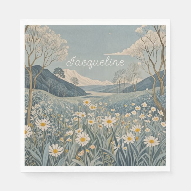 Lunar Meadow Personalized  Napkin (Front)