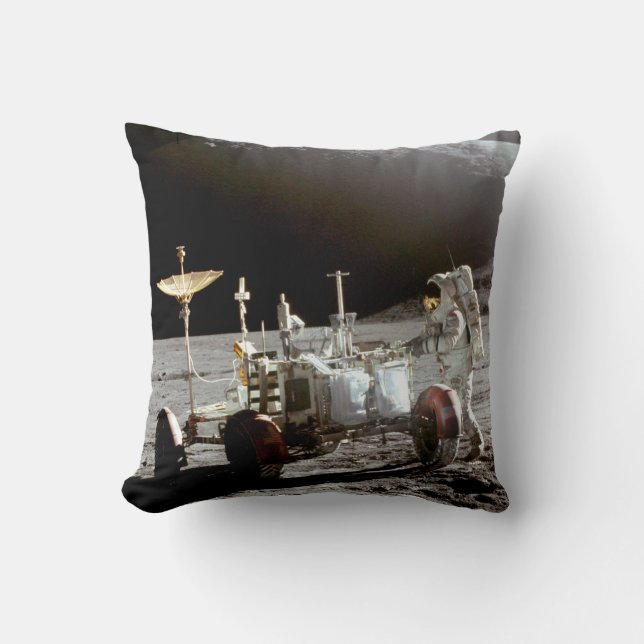 Lunar Module Pilot James Irwin Throw Pillow (Front)