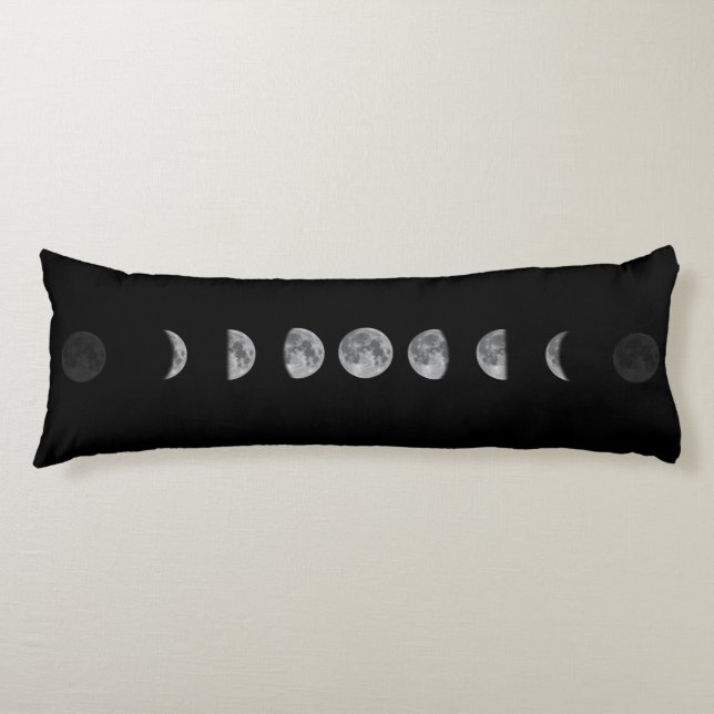 Lunar Moon Phases Celestial  Body Pillow (Front)