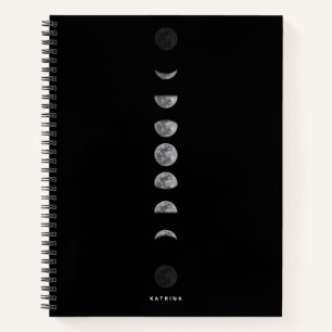 Lunar Moon Phases Celestial Customized Name Notebook