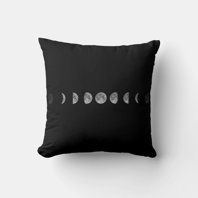 Lunar Moon Phases Celestial  Throw Pillow (Front)