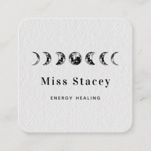 Lunar Moon Phases Energy Healer Witch Spiritual Square Business Card