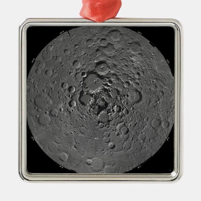 Lunar mosaic of the north polar region of the m metal ornament (Front)