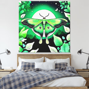 Lunar Moth Night Canvas Print
