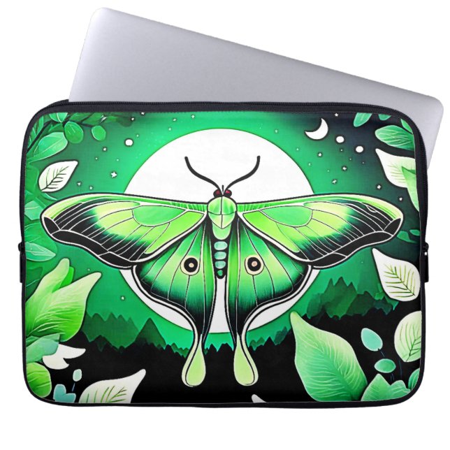 Lunar Moth Night Laptop Sleeve