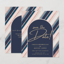 Lunar Navy Blue Blush Pink Rose Gold Wedding