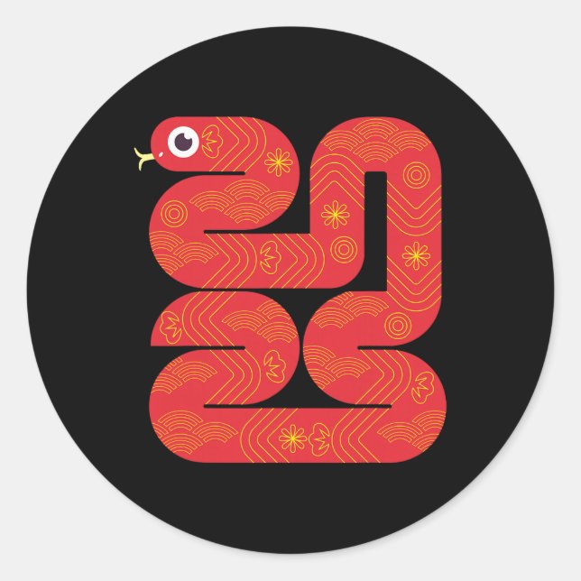 Lunar New Year 2025 - Year Of The Snake  Classic Round Sticker (Front)