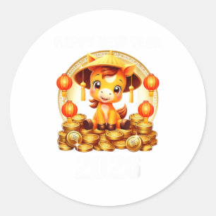 Lunar New Year 2026 Chinese New Year Decorations  Classic Round Sticker