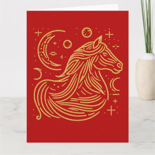 Lunar New Year 2026 Year of The Horse Chinese Thank You Card