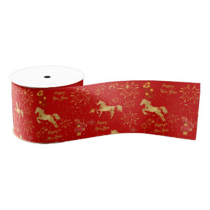 Lunar New Year 2026 Year of the Horse Grosgrain Ribbon