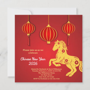 Lunar New Year 2026   Year of the Horse Invitation