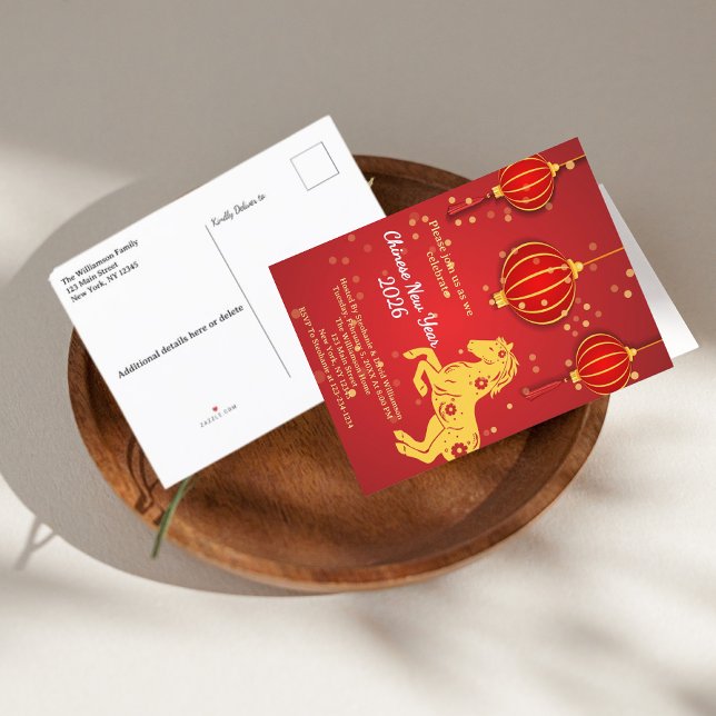 Lunar New Year 2026 | Year of the Horse Invitation Postcard (Creator Uploaded)