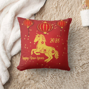 Lunar New Year 2026 Year of the Horse Throw Pillow