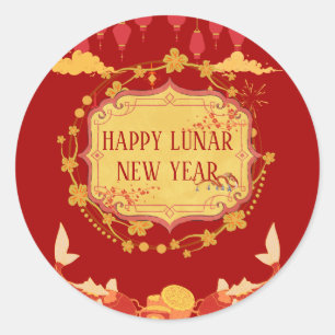 Lunar New Year Celebration: A Night of Joy Classic Round Sticker